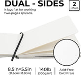 8.5"x5.5" Watercolor Journal Leather Cover 48 Pages Each 1 Pack - Funto